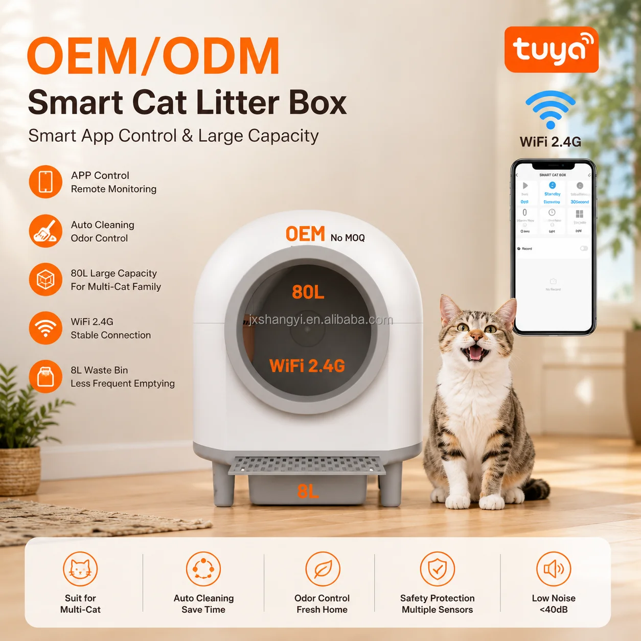 hit productFactory 80L APP Control Electronic Self Cleaning cat Toilet Automatic cat Litter Box for Cats Litter Dog