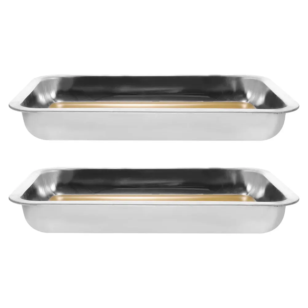 

2 Pcs Anatomy Tray Dissecting with Wax Liner Stainless Steel for Science Biology Dissection Kit Study