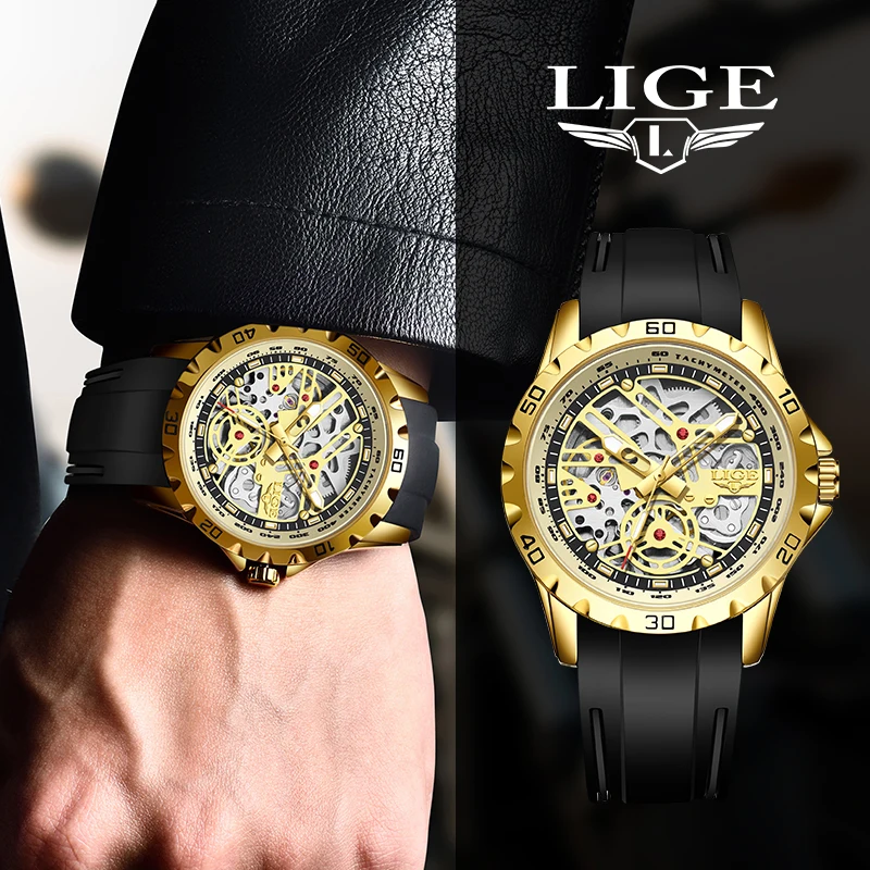 Reloj de pulsera LIGE de cuarzo de la mejor marca, Tourbillon de moda, relojes de lujo para Hombre, Reloj deportivo militar resistente al agua luminoso para Hombre, Reloj para Hombre