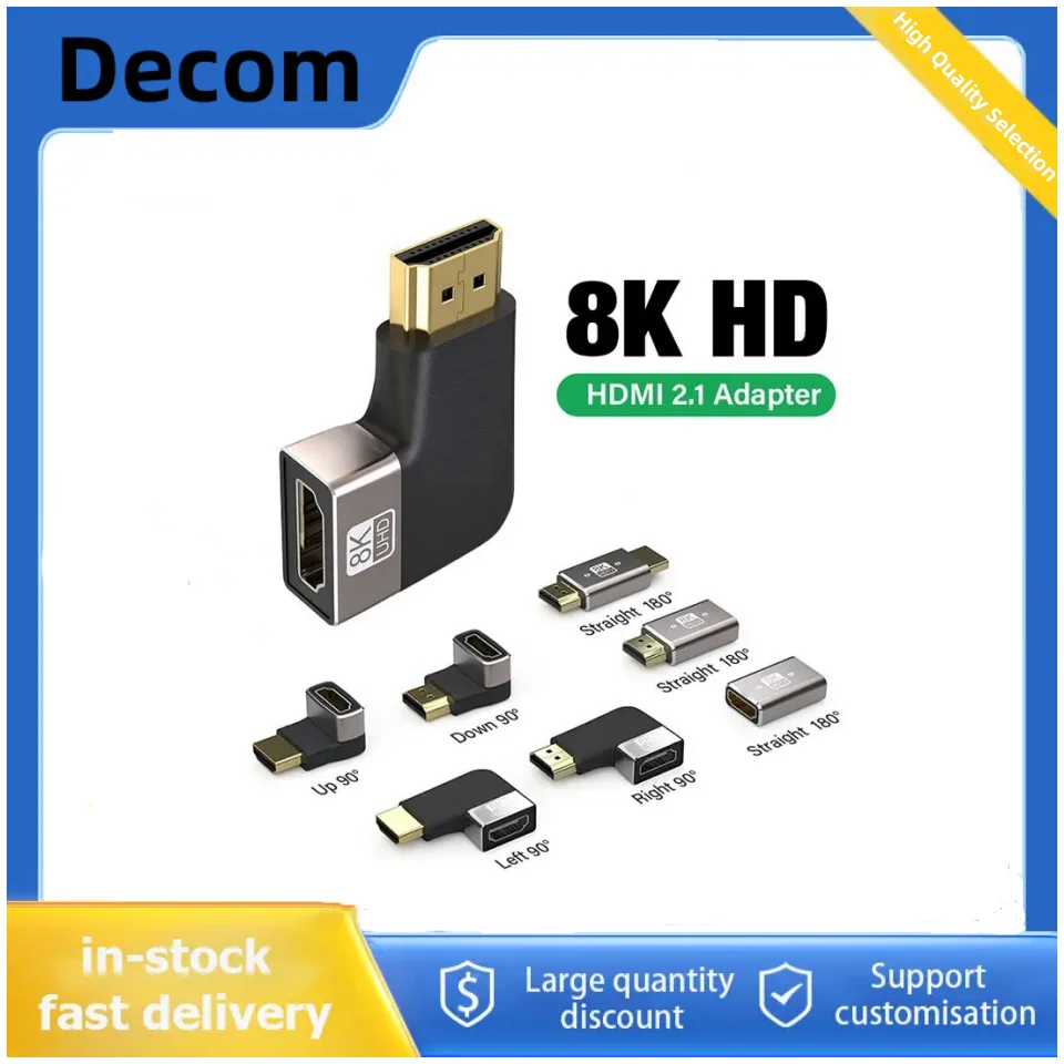 

90 Degree HDMI 2.1 Adapter Mini Micro HDMI Port for 8K 60Hz 4K 120Hz 48Gbps HDR Video Output Compatible with Laptops HD TVs