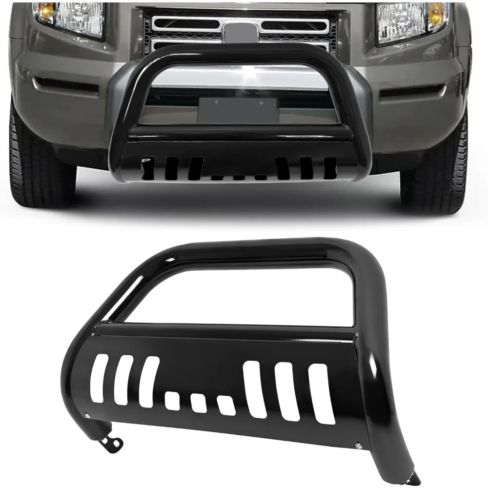 new Bull Bar Compatible with 2003-2014 Honda Pilot Ridgeline w/Pre-Drilled Holes for Lights & Powder Coated Mount Bracket Fro