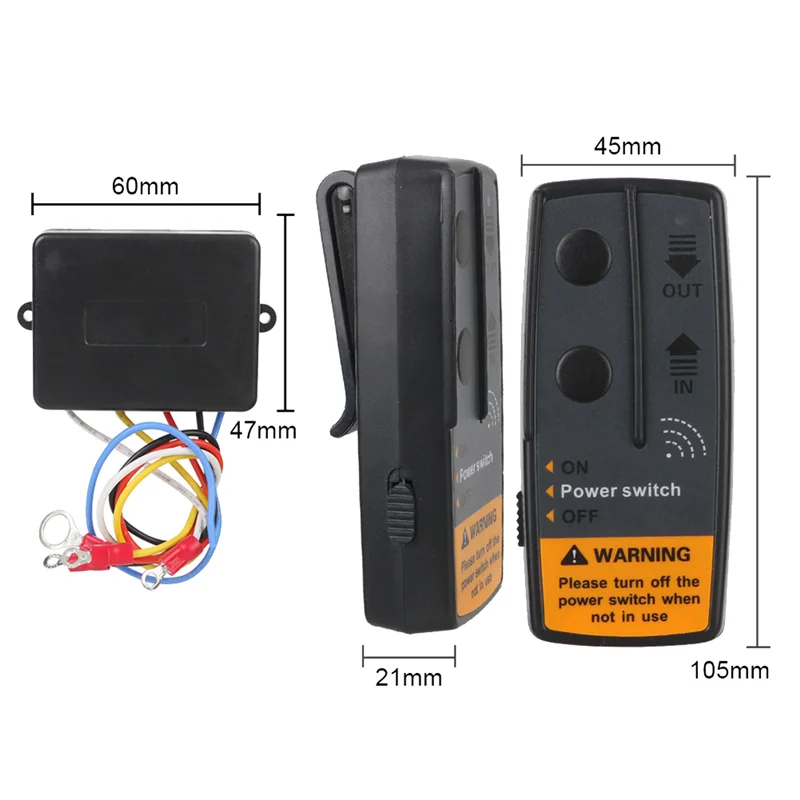 2.4G 12V 24V Electric Winch Switch Controller Universal Wireless Remote Control Recovery for Off-Road ATV Trailer 72W