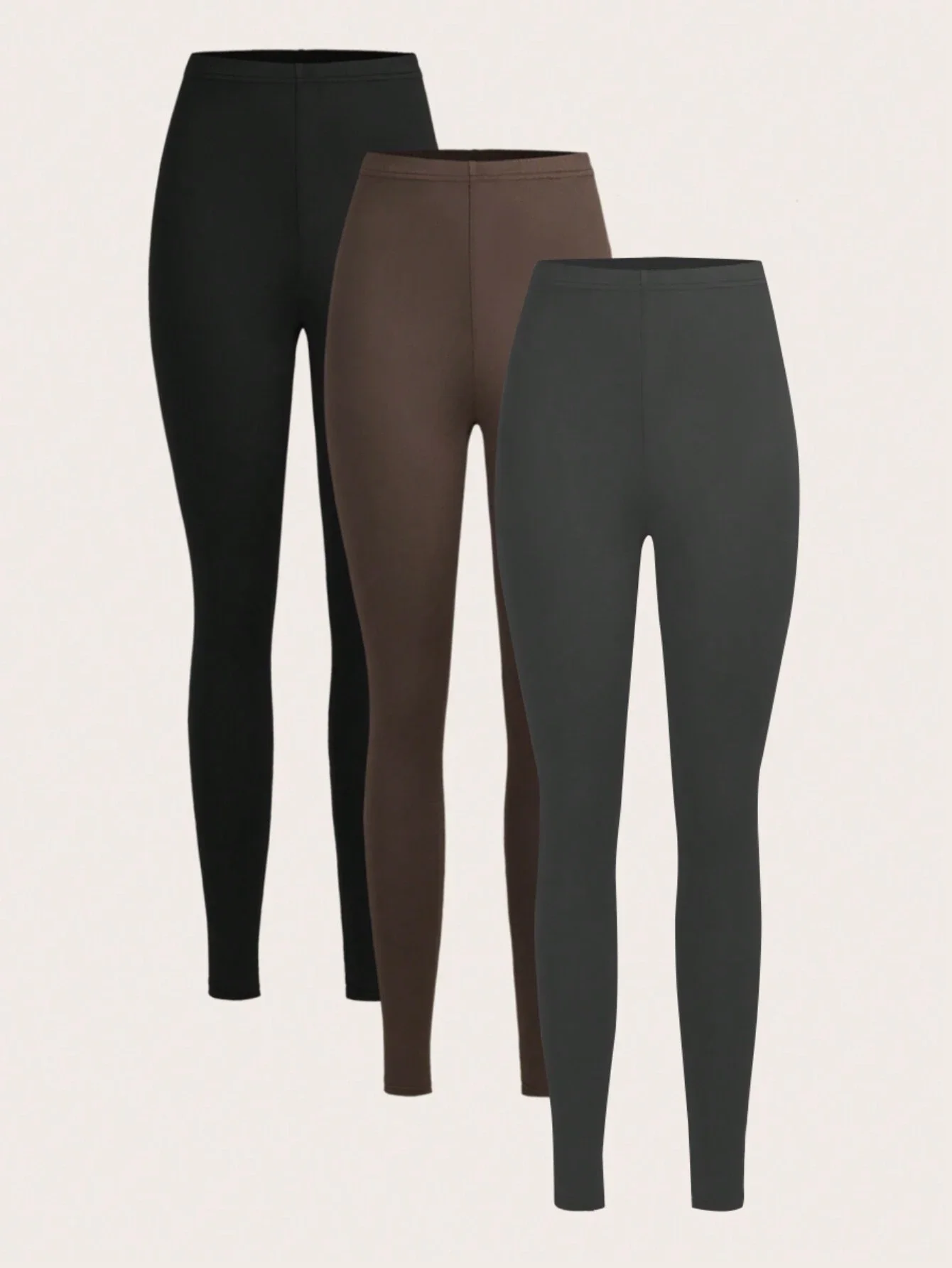 طقم سراويل يوجا ضيقة عالية الخصر بطول كامل مكون من ثلاث قطع للنساء