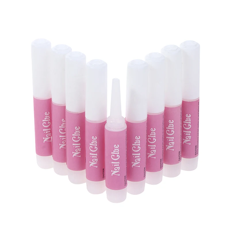 10Pcs 2g Mini False Nails Glue Super Strong Professional Nail Glue Long Lasting Net Press On Nails Fake Adhesive Glue