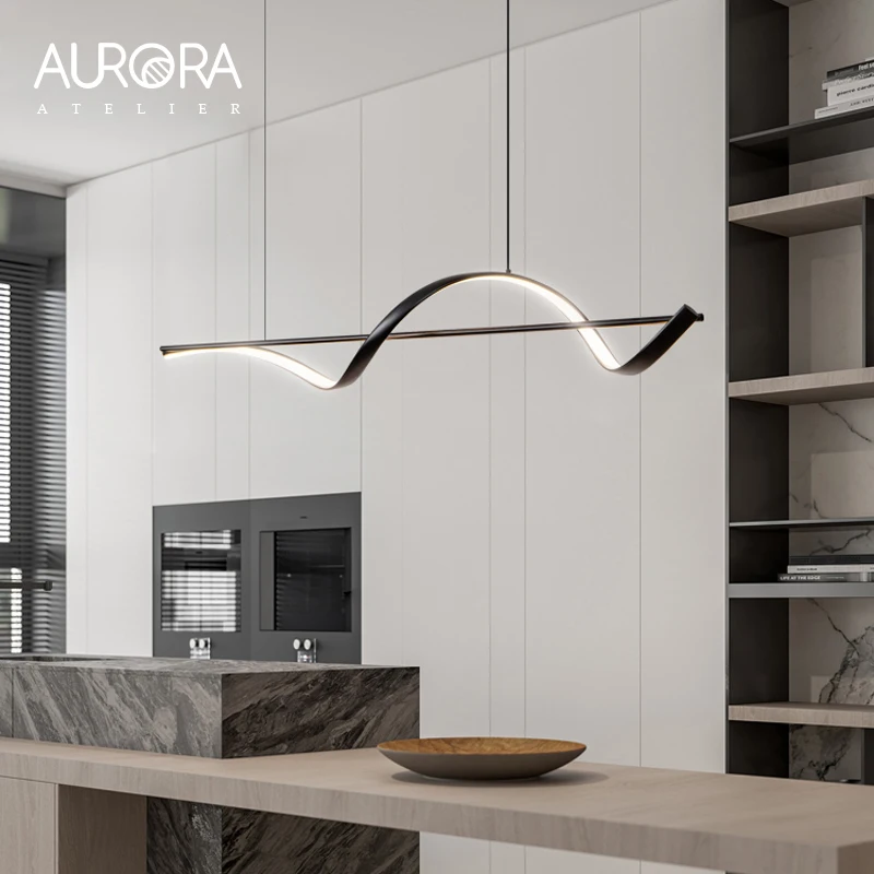 

Nordic Minimalist LED Black Pendant Light Stylish Dining Living Room Table Ceiling Chandelier Indoor Hanging Lighting Fixture