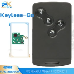 KEYECU Keyless-Go 433Mhz PCF7952 Smart Remote Key for Renault Megana III,Laguna III,Scenic 3 2009 2010 2011 2012 2013 285975779R