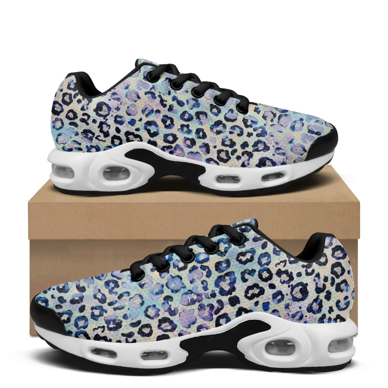 PENSTROLL Mesh Breathable Air Cushion Sneakers Modern Tennis Fashion Sneakers for Men Summer Leopard Print