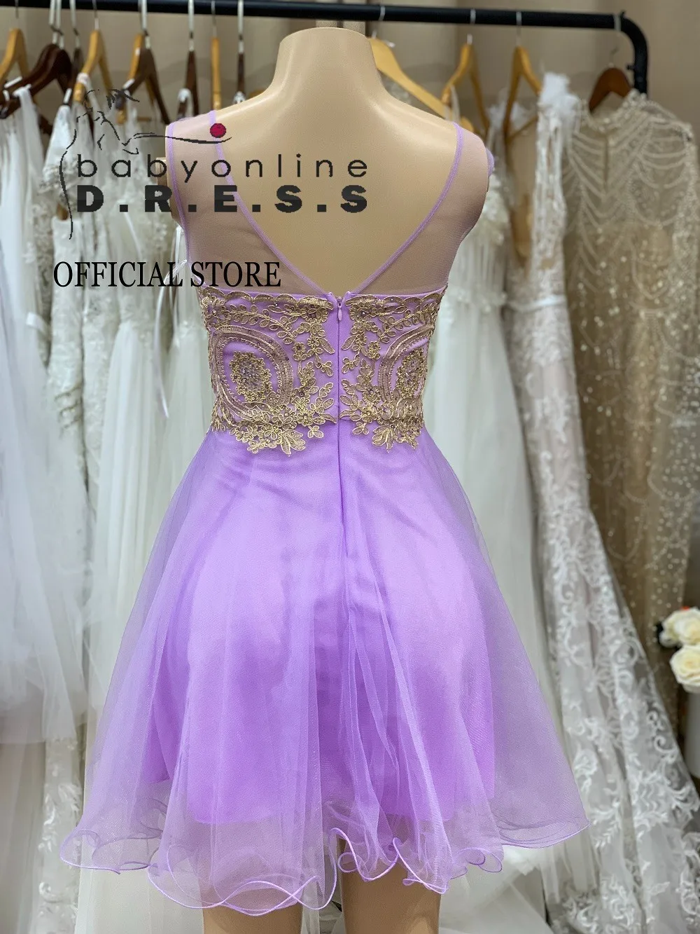 2026 Bridesmaid Dresses with Gold Appliques Embroidered Top Sleeveless Tulle A-line Skirt Short Gowns for Wedding Party CPS362