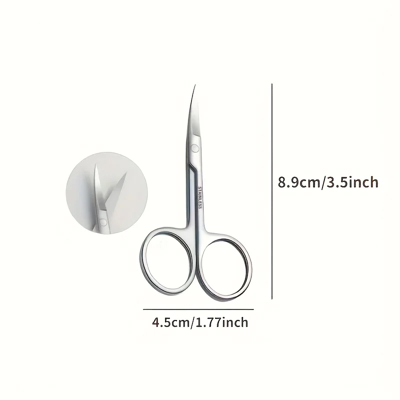 Stainless Steel Nose Hair Scissors, Small And Portable, Perfect For Grooming Anytime, Easy To Clean, Great Value For Money.