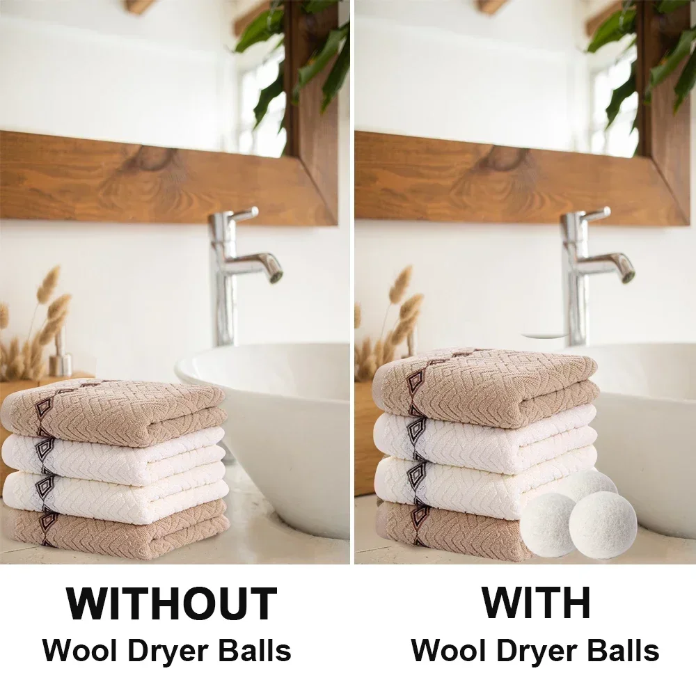 7cm 3pcs Reusable Wool Dryer Balls Clothes Softener Laundry Fleece Dryer Ball Kit Home Clothes Dryer Washing Machine Balls
