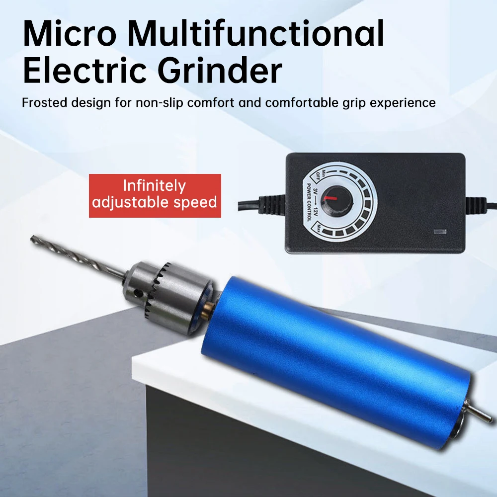

Stepless Speed Control Handheld Mini Metal Grinder 12,000 RPM Electric Grinder Polishing and Engraving Electric Drill