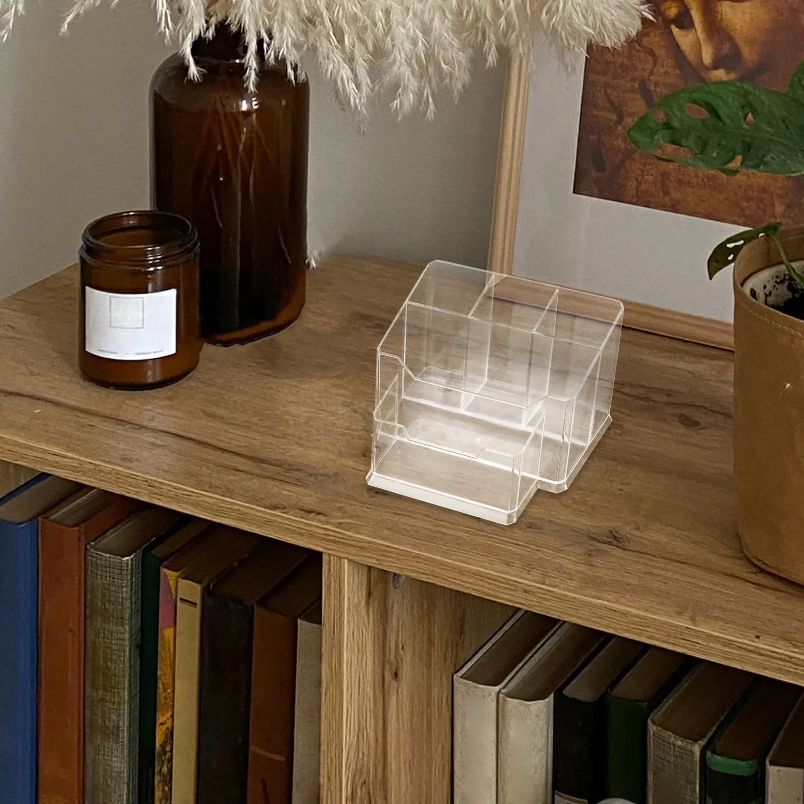 

Nail Tool Storage Box Transparent Acrylic Desktop Organizer Multi-Compartment Manicure Tool Holder Cosmetics Makeup Container