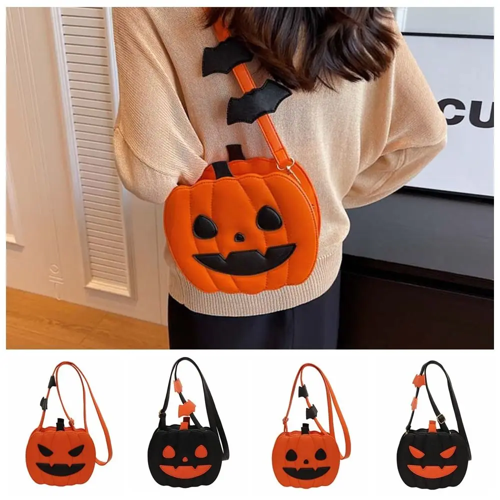 Bolso de hombro de calabaza de dibujos animados 3D Harajuku para mujer, bolso de hombro de cuero PU, bolso cruzado de calabaza para mujer