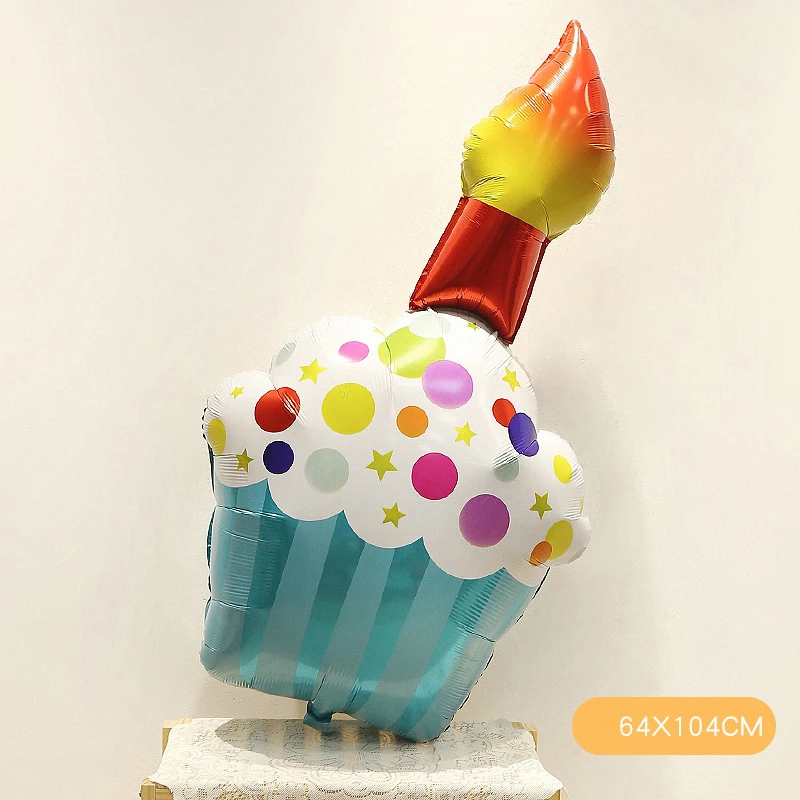 Happy Birthday Gift Box Foil Balloons Birthday Party Decoration 3D Gift Box Cake Aluminum Film Balloons For Baby Shower Wedding