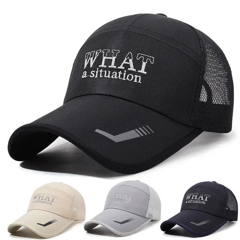 

Spring Summer Long Brim Hat Breathable Meh Baeball Outdoor Sport Fihing Sunhade Sun Protection Workout Sport Cap
