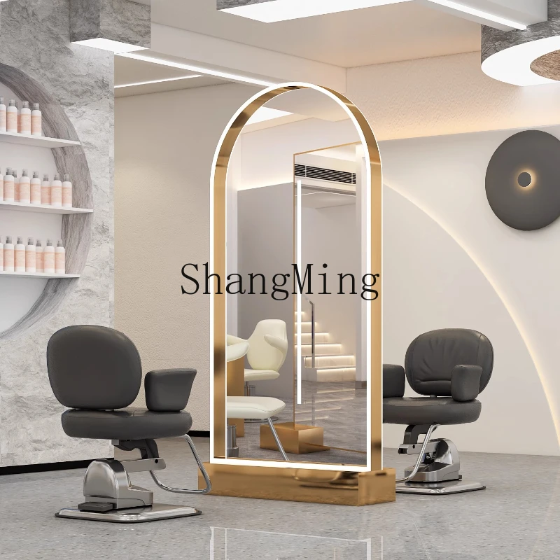 

SM new barber shop single and double mirror high-end floor-to-ceiling wall-mounted hair cutting mirror