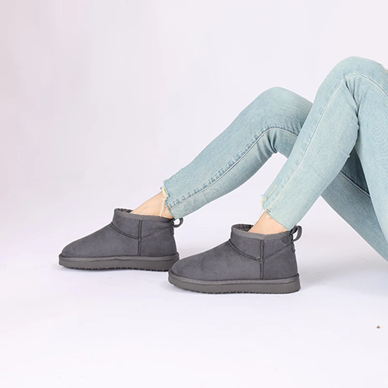 Evshine Winter-Pelz-Schneestiefel für Damen, rutschfest, mit Plüsch gefüttert, Wildlederstiefel, warme, flauschige Hausschuhe, klassische Schneestiefel – Detail 28