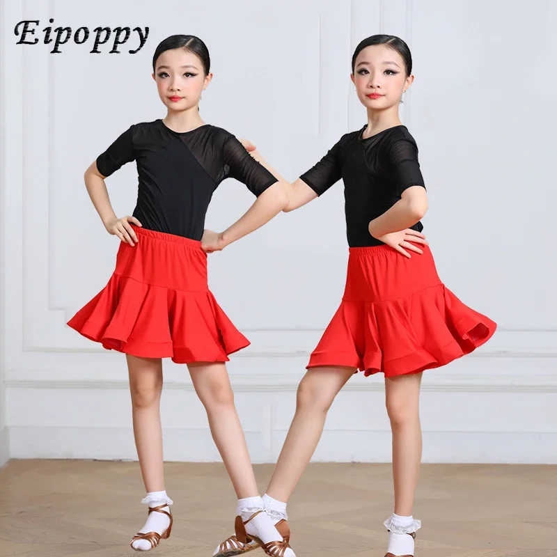 ชุดเต้นลาตินสำหรับเด็กกระโปรงสำหรับผู้หญิงชุดสำหรับการแสดงการแข่งขันแบบมืออาชีพ