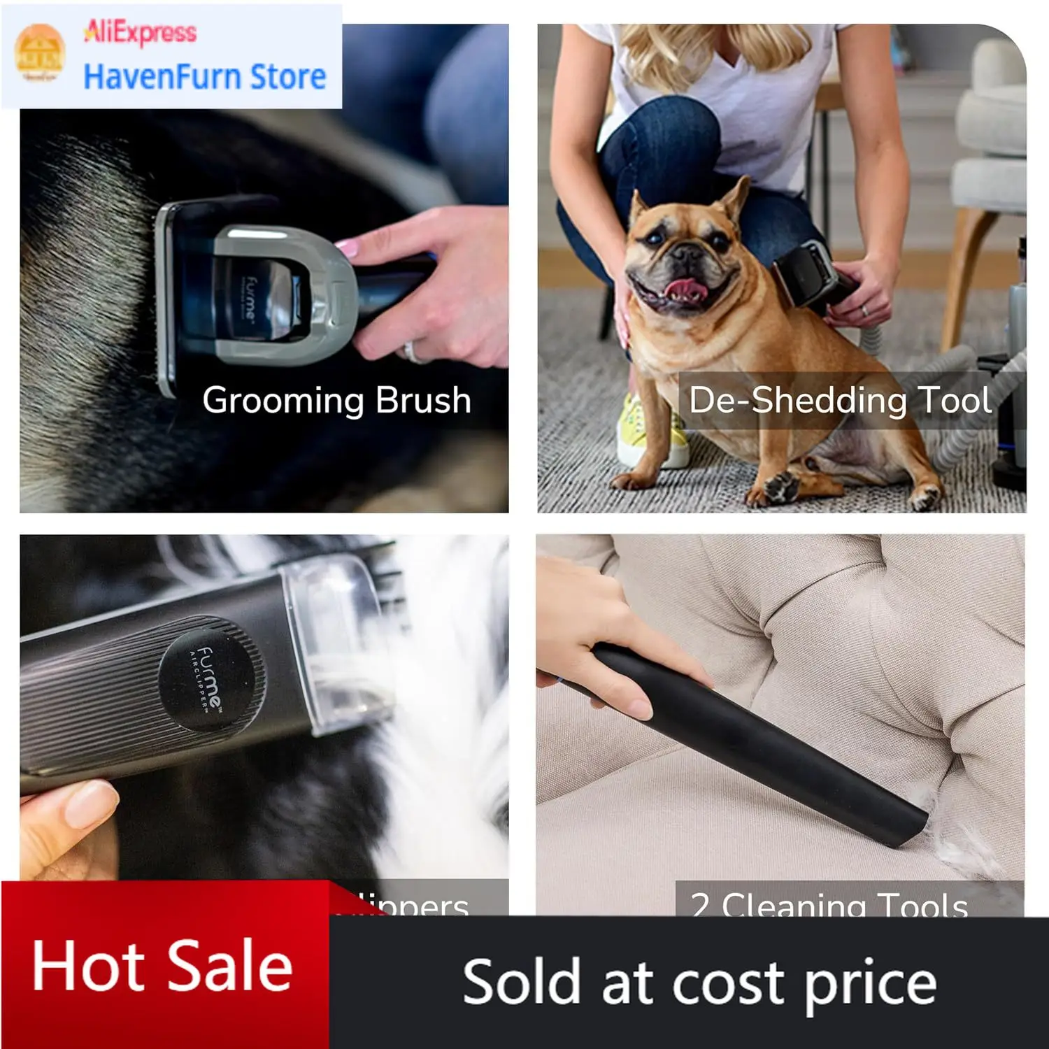 

Activity priceFURME Ultra Pet Grooming Vacuum Kit - Cat & Dog Grooming Kit for Easy Pet Care at Home, Quiet & Safe Dog Hair Remo