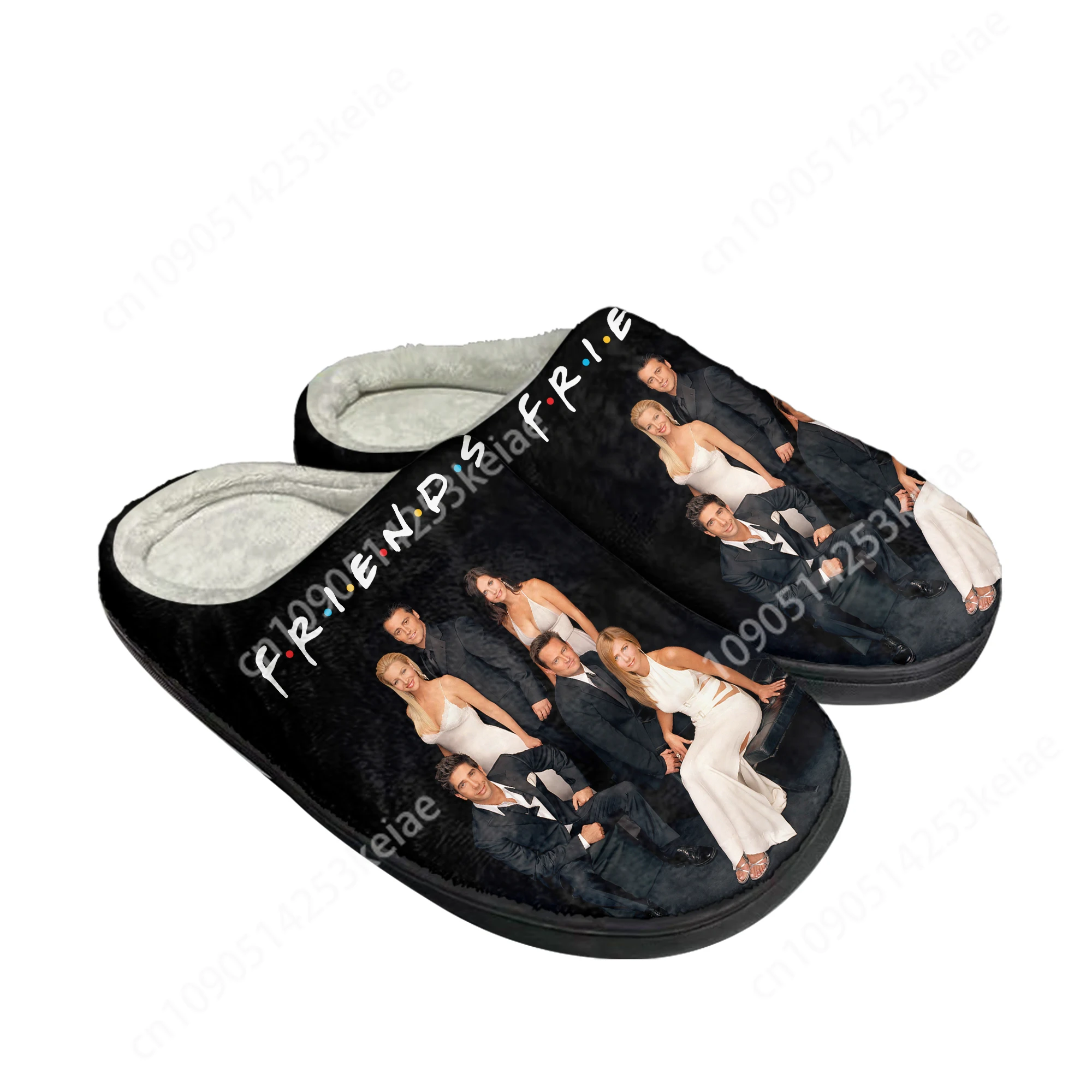 Friends TV Show Central Perk Coffee Home Cotton Slippers Mens Womens Plush Bedroom Casual Keep Warm Shoes Indoor Customized Shoe