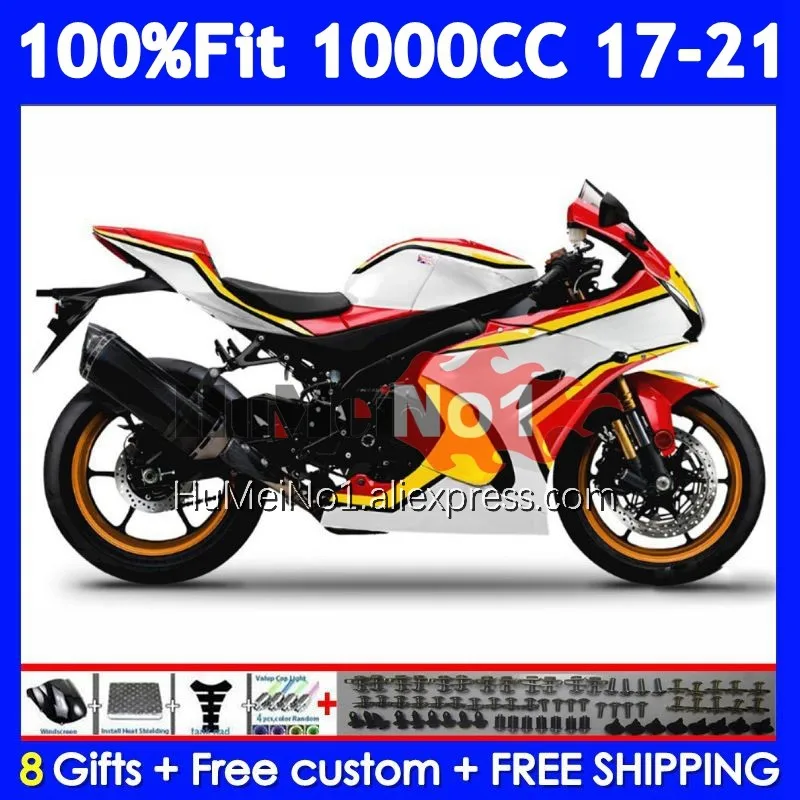 Injection For SUZUKI GSXR1000 GSXR 1000 L7 122No.155 K17 GSXR-1000 White red 17 18 19 20 21 2017 2018 2019 2020 2021 Fairings