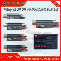 FlyColor Waterproof 30A 50A 70A 90A 120A RC BOAT ESC 2-6S Lipo Speed Controller with Program Card for RC Boats RC Model Ships