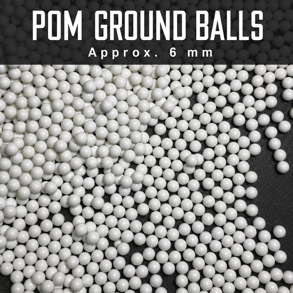 1000PCS 6mm POM Precision Ground Balls Smooth Solid Round Plastic Beads 0.2g 0.25g 0.3g White Spheres with Three Weight Options