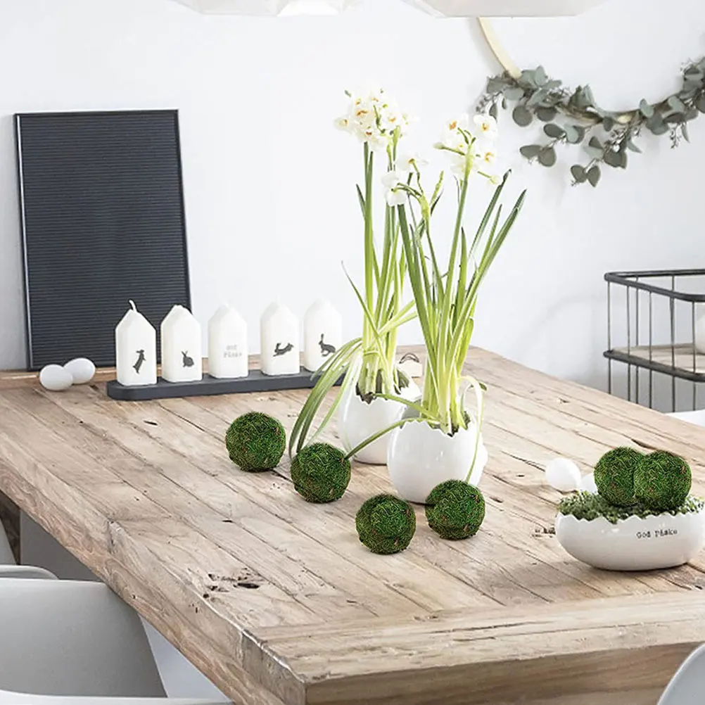 

2pcs balls 10cm Home Decor Foam Plant Wedding Party Nordic Artificial Moss Ball Style Modern Handmade Ball