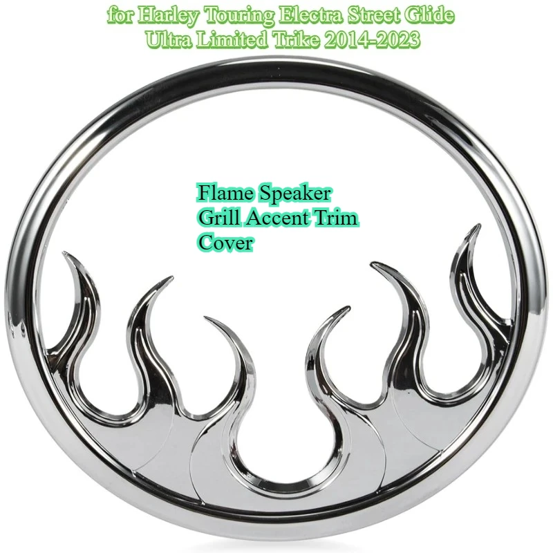 

Хромированная накладка на решетку динамика Flame Speaker для мотоциклов Harley Touring Electra Street Glide Ultra Limited и Trike 2014-2023