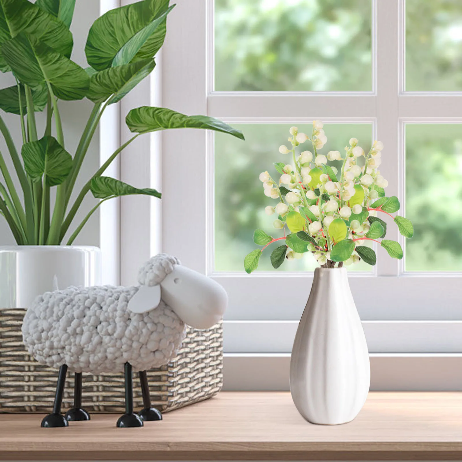 

5Pcs Artificial Berry Picks Realistic Fabric PVC Blueberries White Green Lifelike Christmas Decor for Home Party Wedding DIY