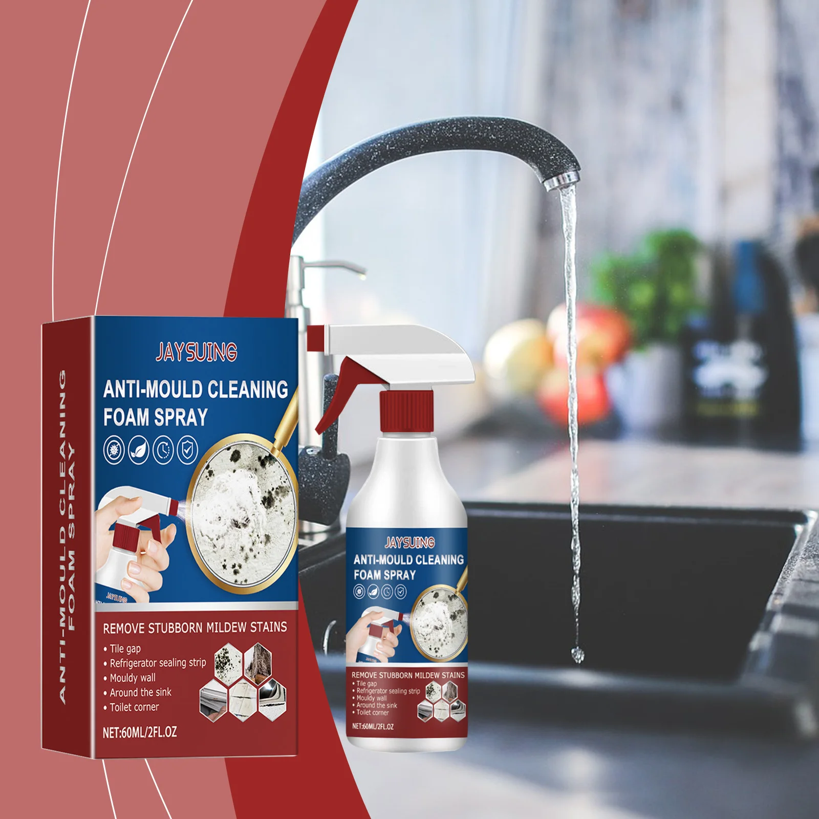 

Eco-Friendly Multi-Surface Stain Cleaner - Safe for Walls & Tiles, Removes Mold, Soap Scum & Dirt, Natural Fresh Scent