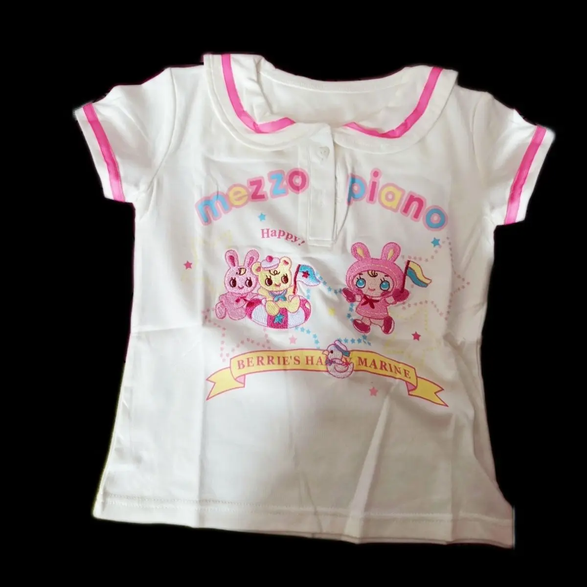 

Japanese Cotton Daughter Clothing Cute Mp Embroidery Sailor Collar Short Sleeved Polo Shirt Summer Sweet Girl Graphic T Shirts