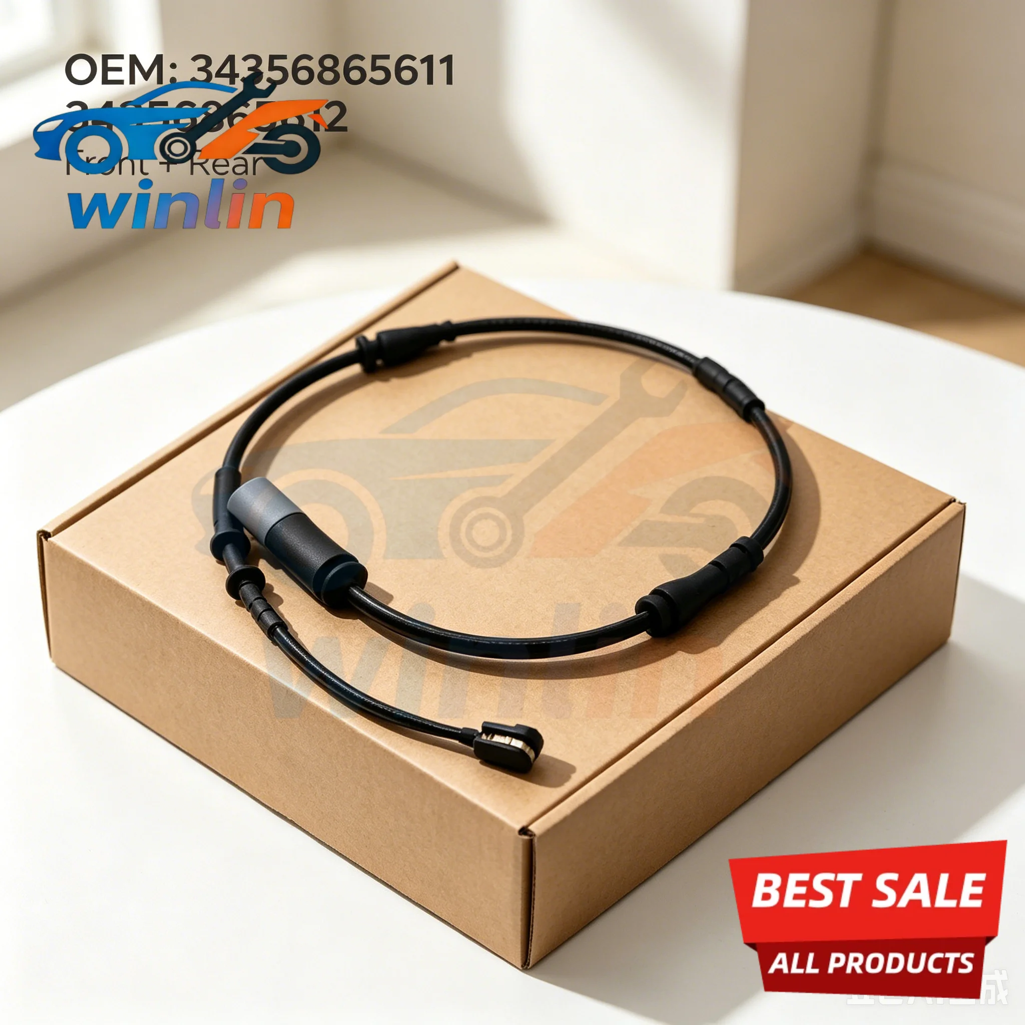 34356865611 34356865612 2Pcs Front Rear Brake Pad Wear Indicator Sensor Wire for BMW MINI F54 F55 F56 F57 F60 Cooper One S JCW