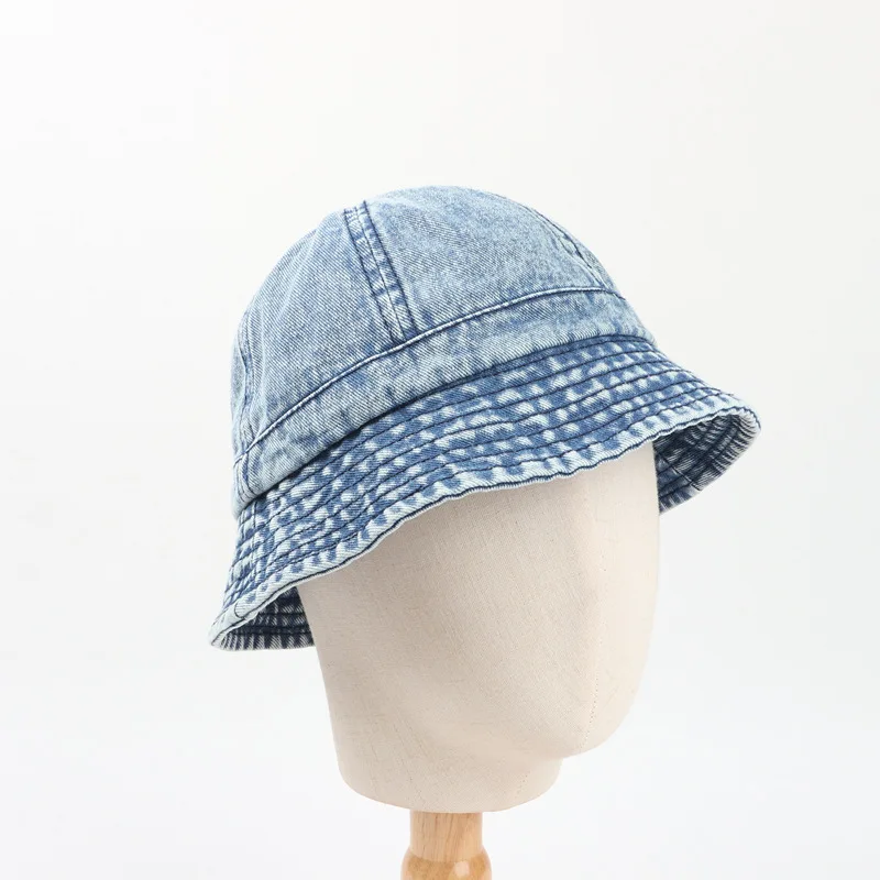 Washed Denim Bucket Hat Women Fisherman\'s Hat Bucket Hat Unisex Bob Caps Hip Hop Gorros Men Panama Windproof Bucket Hat Outdoor