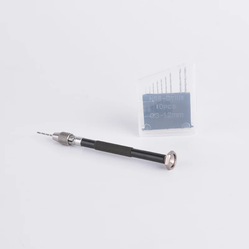 

1PCS Model Single Mouth Pin Vise Hand Drill Bit Chuck Fit Dia. 0.3-1.2mm Black