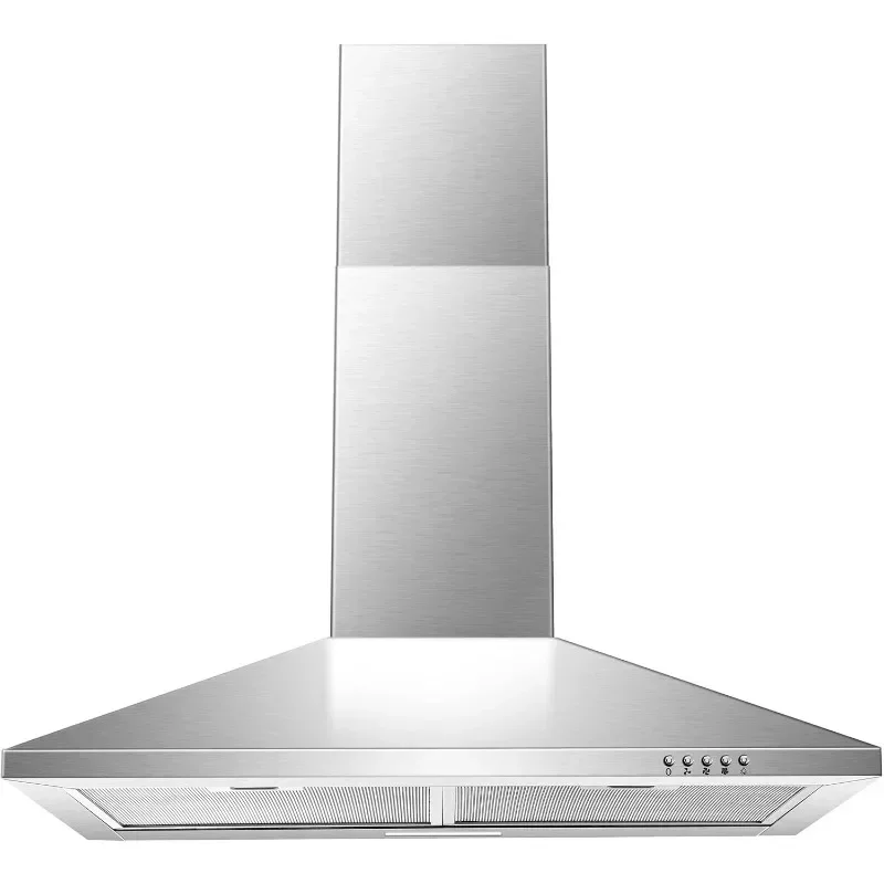 SNDOAS Range Hood 30 inch,Wall Mount Range Hood in Stainless Steel With Ducted/Ductless Convertible,Stove Vent Hood