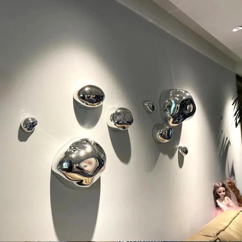 Light Luxury Wall Decoration Creative Electroplated Stone Wall Decoration Modern Handicraft Shopping Mall Hotel Wall Pendant