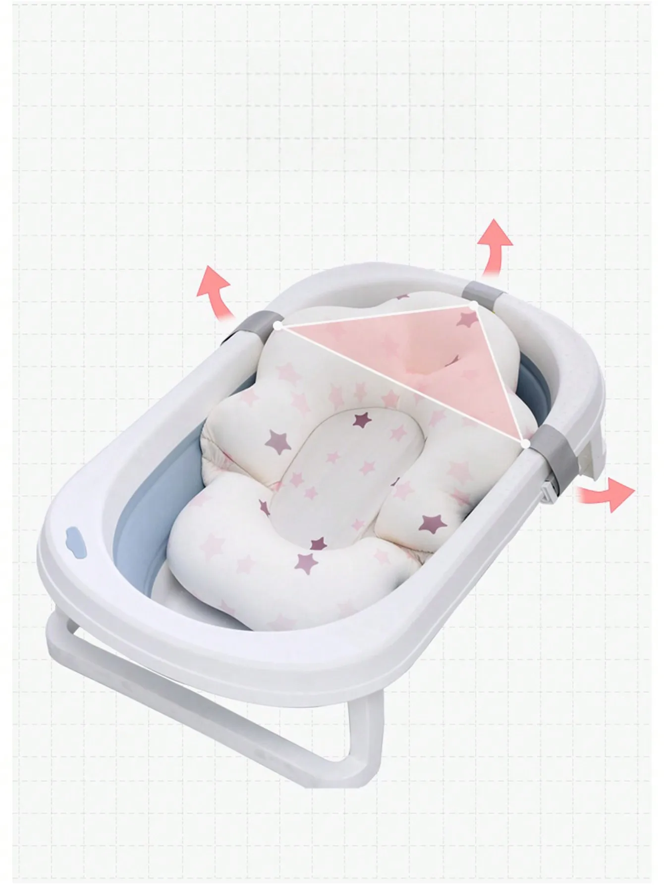 Newborn baby bath net bath tub bath frame baby bath suspension mat bath bed non-slip bath net pocket can sit and lie down