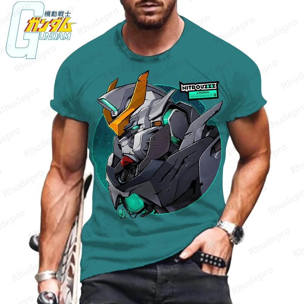 Top Streetwear t-shirt da uomo abbigliamento Summer Gundam Essentials Harajuku 2024 Fashion High Quality New Leisure Anime Y2k 5XL