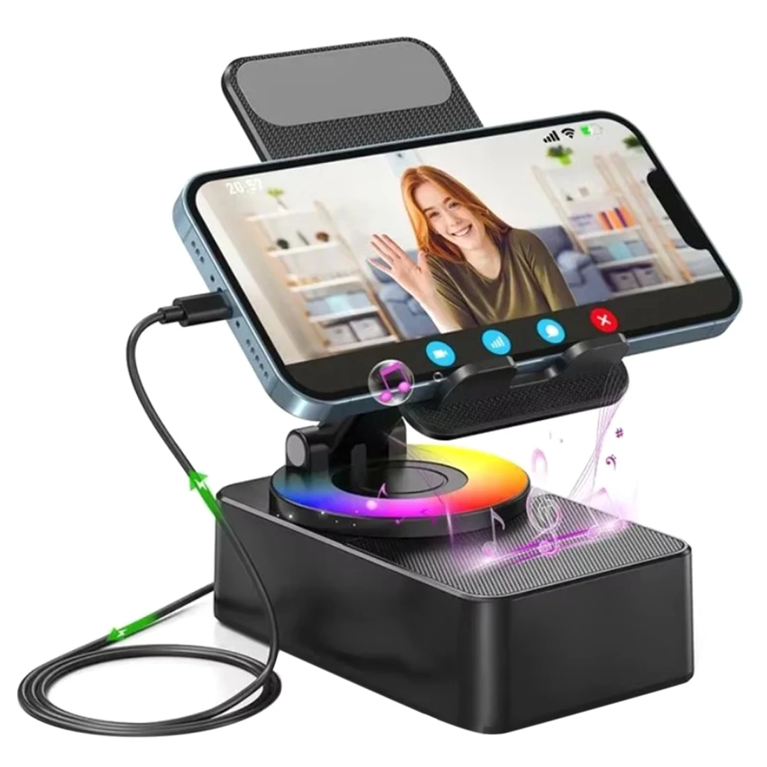 LUCK Rechargeable Portable Speaker Magnetic Bluetooth-Compatible Speaker with RGB Light Small Speaker for Camping Parties A