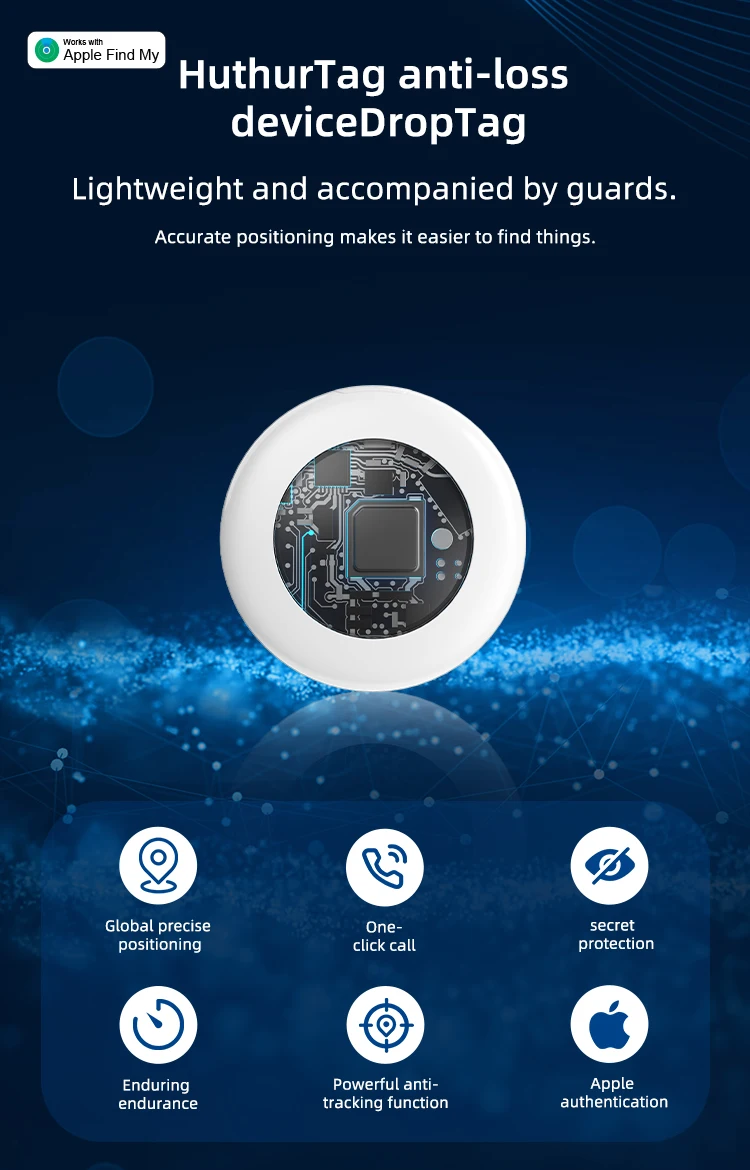 Portable Key Hook IOS Locator Mini Smart Tracker for Anti-Lost Key Find Hub Device Precision and Lightweight Tracker