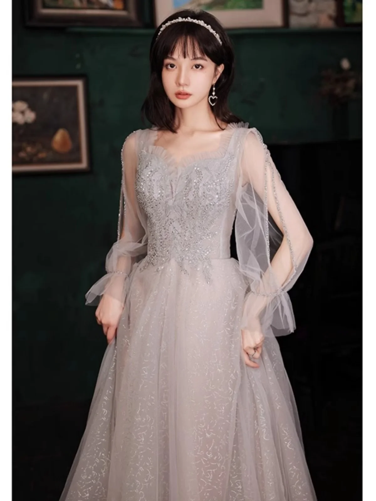 

Элегантное вечернее платье для женщин: легкое, роскошное, для банкетов, выпускных, художественных экзаменов, длинное, с изысканным дизайном