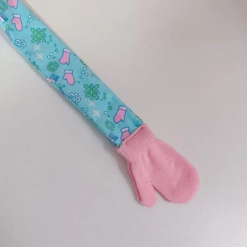 

652F Integrated Scarf Gloves Women's Stylish Handcraft Neck Wrap Scarf Mittens for Chic and Soft Comfortable Winter Look