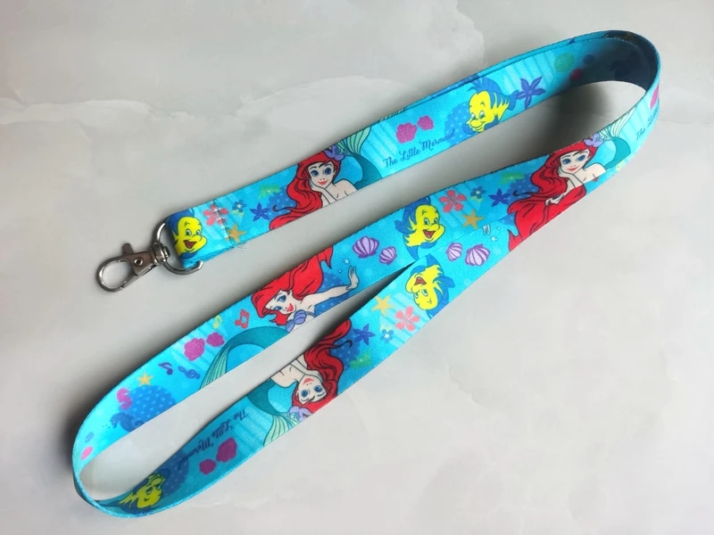 New 1 pcs Disney ARIEL princess Lanyards Keys Neck Strap For Card Badge Key Chain Lanyard Key Holder DIY Hang Rope Keyrings