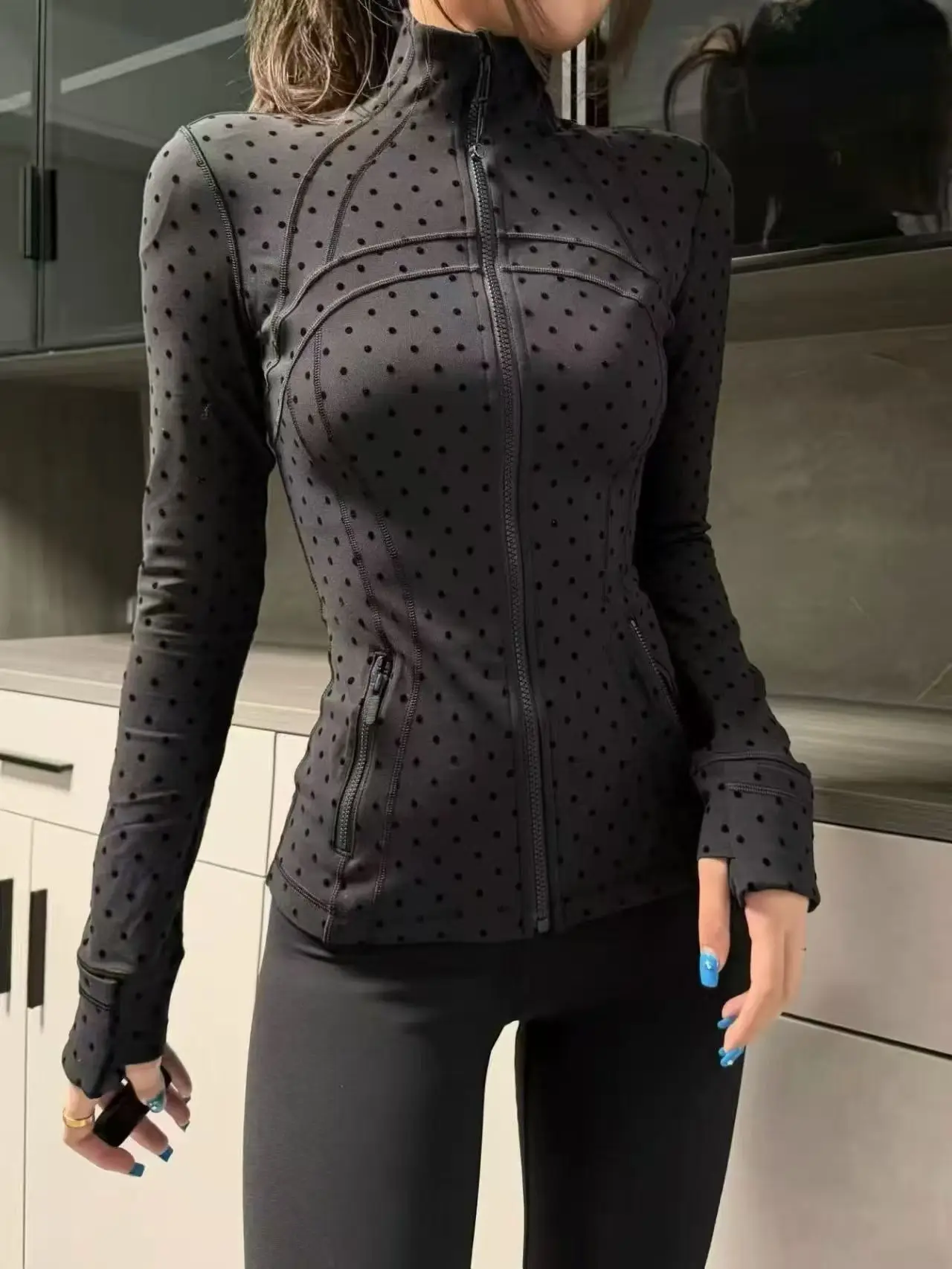 LULU Performance Quick-Dry Sports Jacket: Women's Slim-Fit Stand Collar Stretch Top for Running, Gym & Yoga Lemon