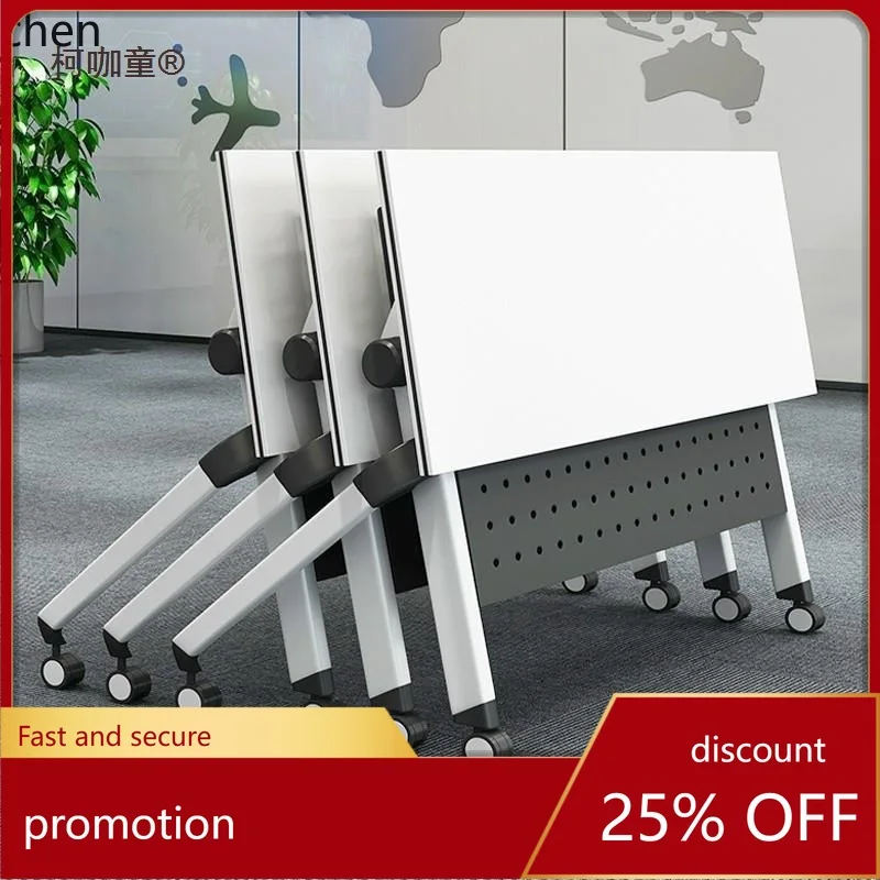 ZML Training Table and Chair Set Long Table Office Desk Conference Room Folding