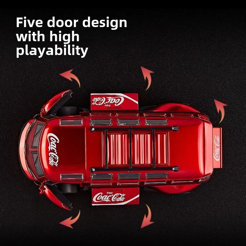 Rack Bus Modèle de voiture en alliage peint pour enfants, voiture à corps large, jouet pour garçon, décoration de retrait, son et lumière