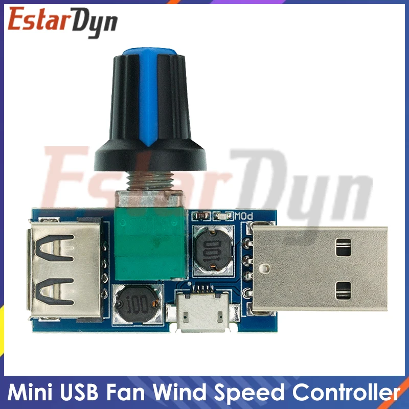 Mini USB Fan Governor Wind Speed Controller Air Volume Regulator Cooling Mute Multi Function Fan Speed Switch Module DC 5V