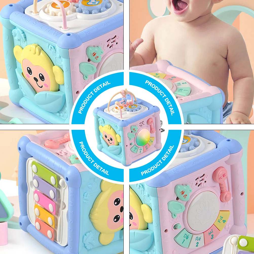 6 جوانب للأطفال تعلم طبلة يدوية متعددة الوظائف ألعاب تعليمية للأطفال الصغار لعبة تنوير الموسيقى المطابقة