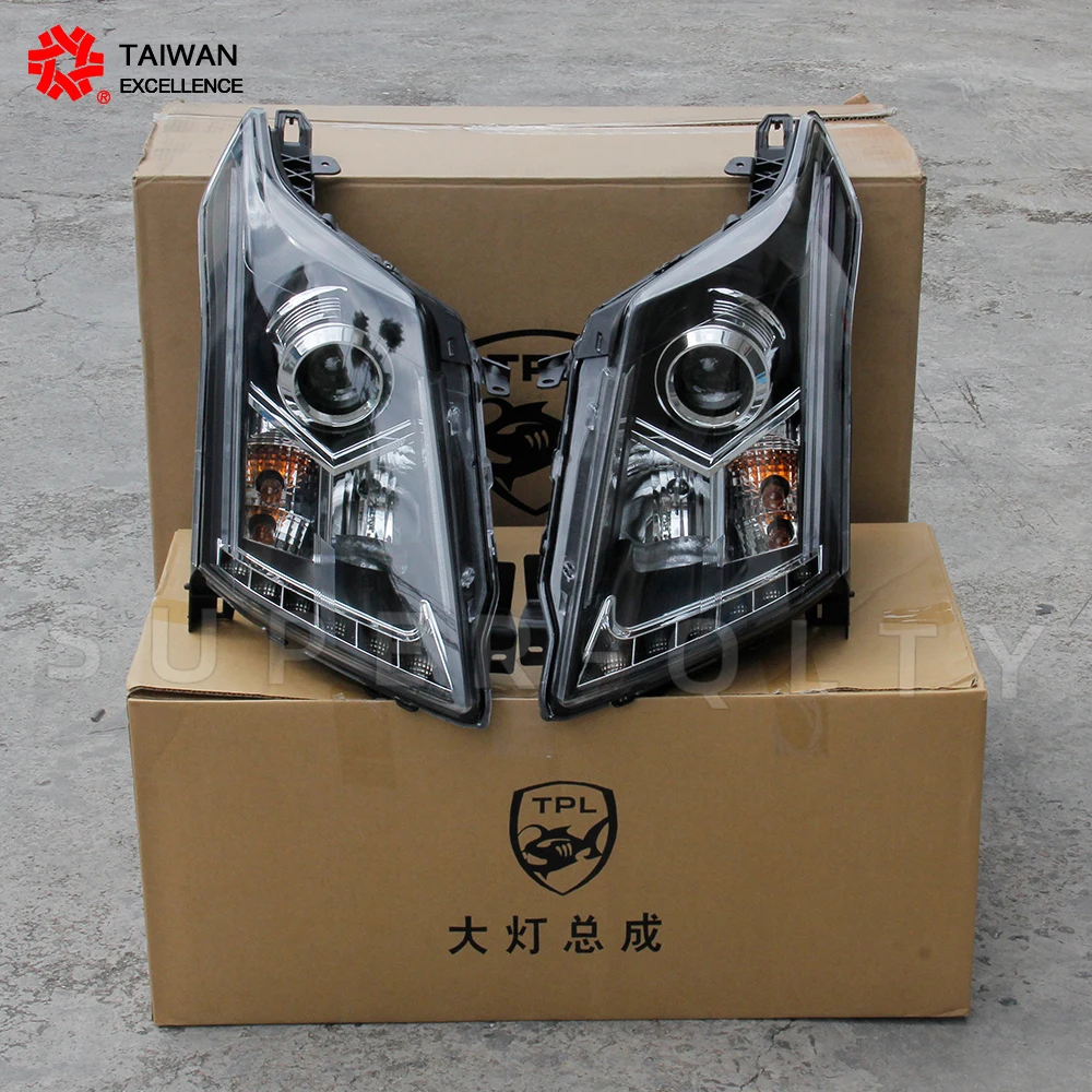 For Cadillac SRX 2010-2014 LED Tube Projector Headlights Modification Upgrade Headlamp Chrome car accsesories